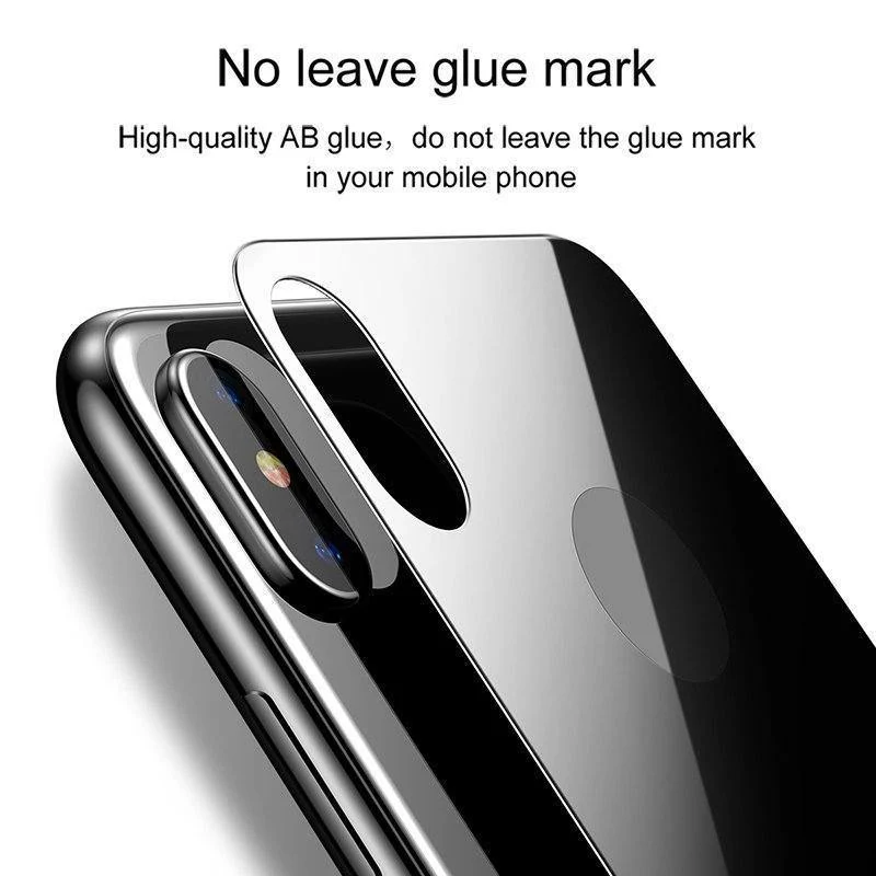 Baseus 0.3 mm Displayschutzfolie für die Rückseite des iPhone X, 9H gehärtetes Glas für die Rückseite des iPhone X, ultradünne Schutzglasfolie, Rückseite