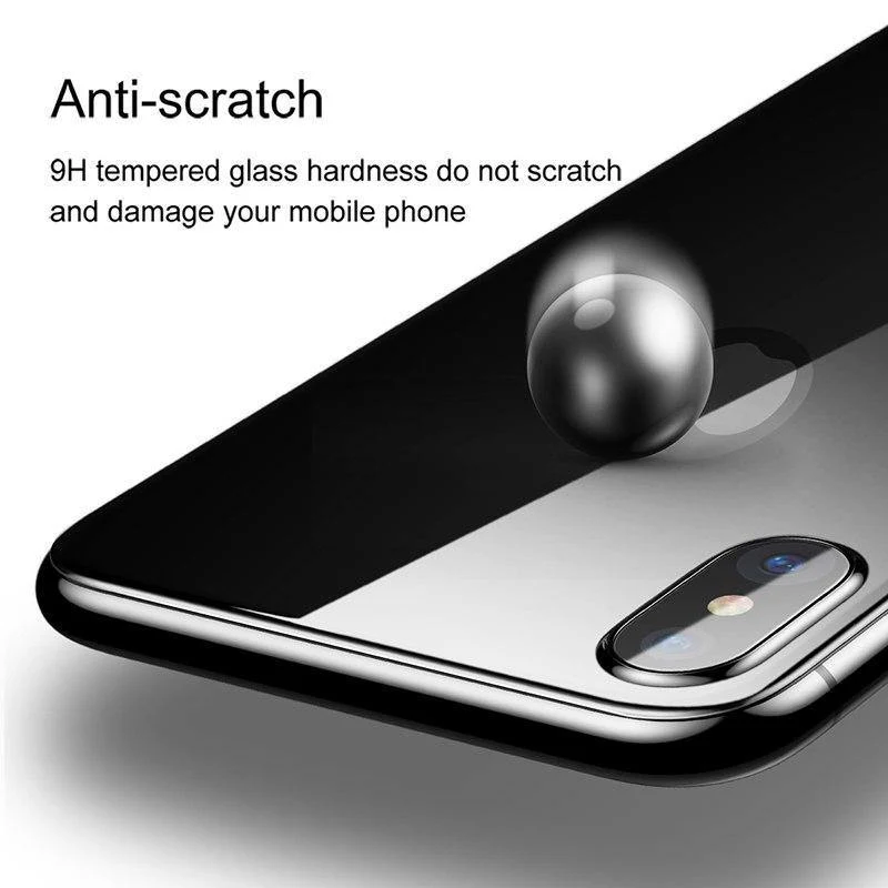 Baseus 0.3 mm Displayschutzfolie für die Rückseite des iPhone X, 9H gehärtetes Glas für die Rückseite des iPhone X, ultradünne Schutzglasfolie, Rückseite