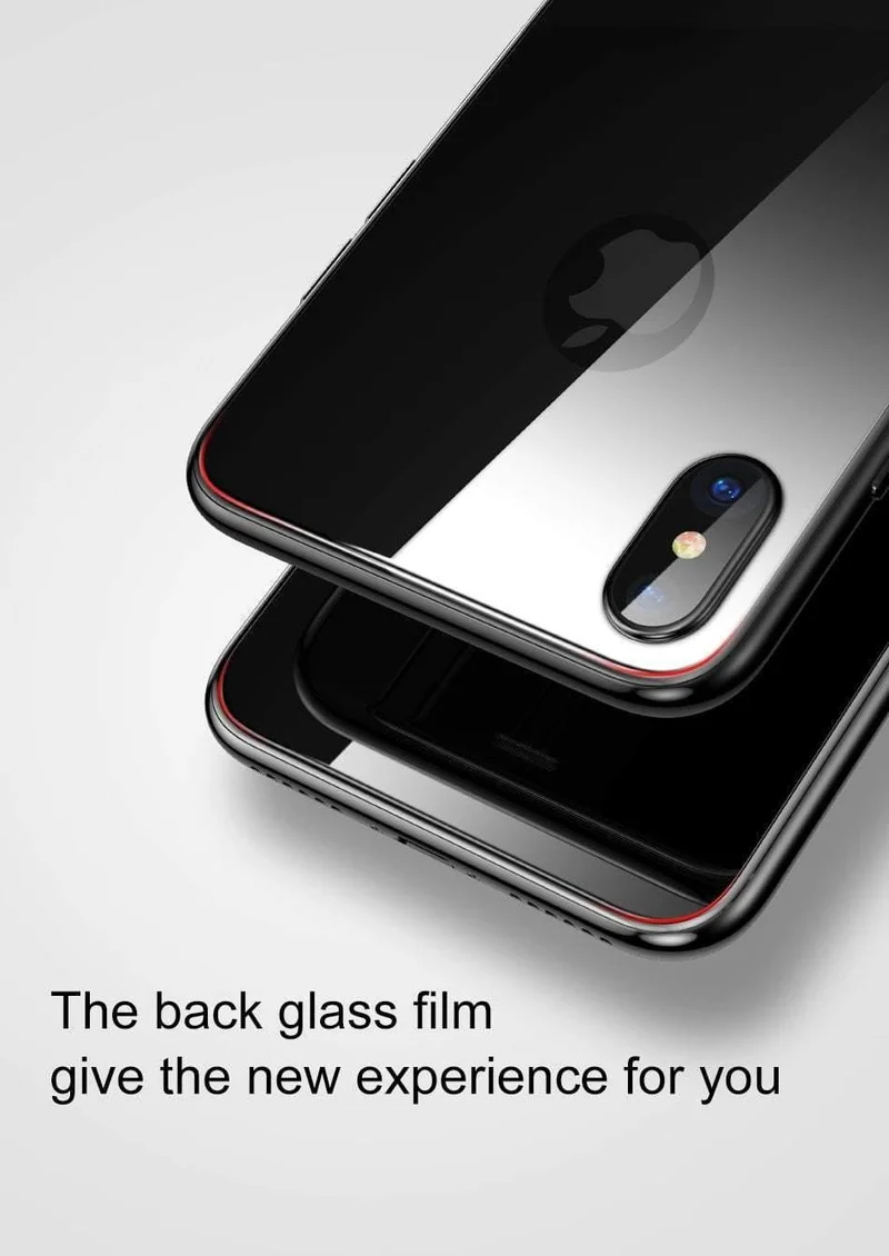 Baseus 0.3 mm Displayschutzfolie für die Rückseite des iPhone X, 9H gehärtetes Glas für die Rückseite des iPhone X, ultradünne Schutzglasfolie, Rückseite