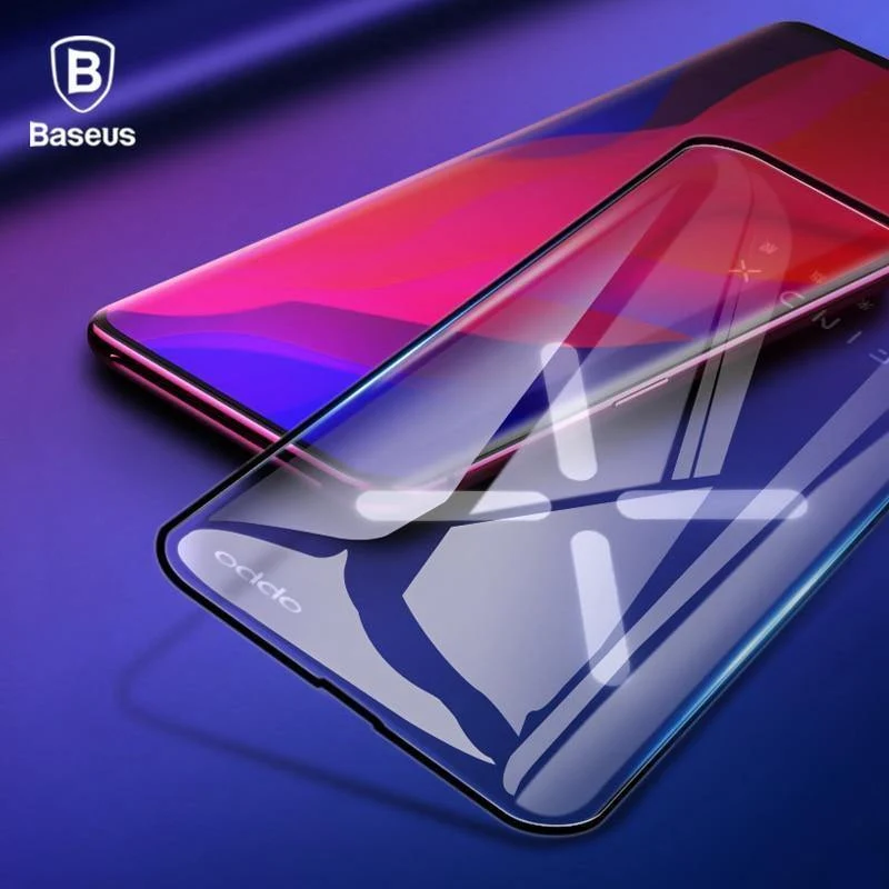 Baseus 0.3 MM Displayschutz aus gehärtetem Glas für OPPO Find X, gebogene Kante, vollständige Abdeckung, gehärteter Schutzglasfilm für Find X