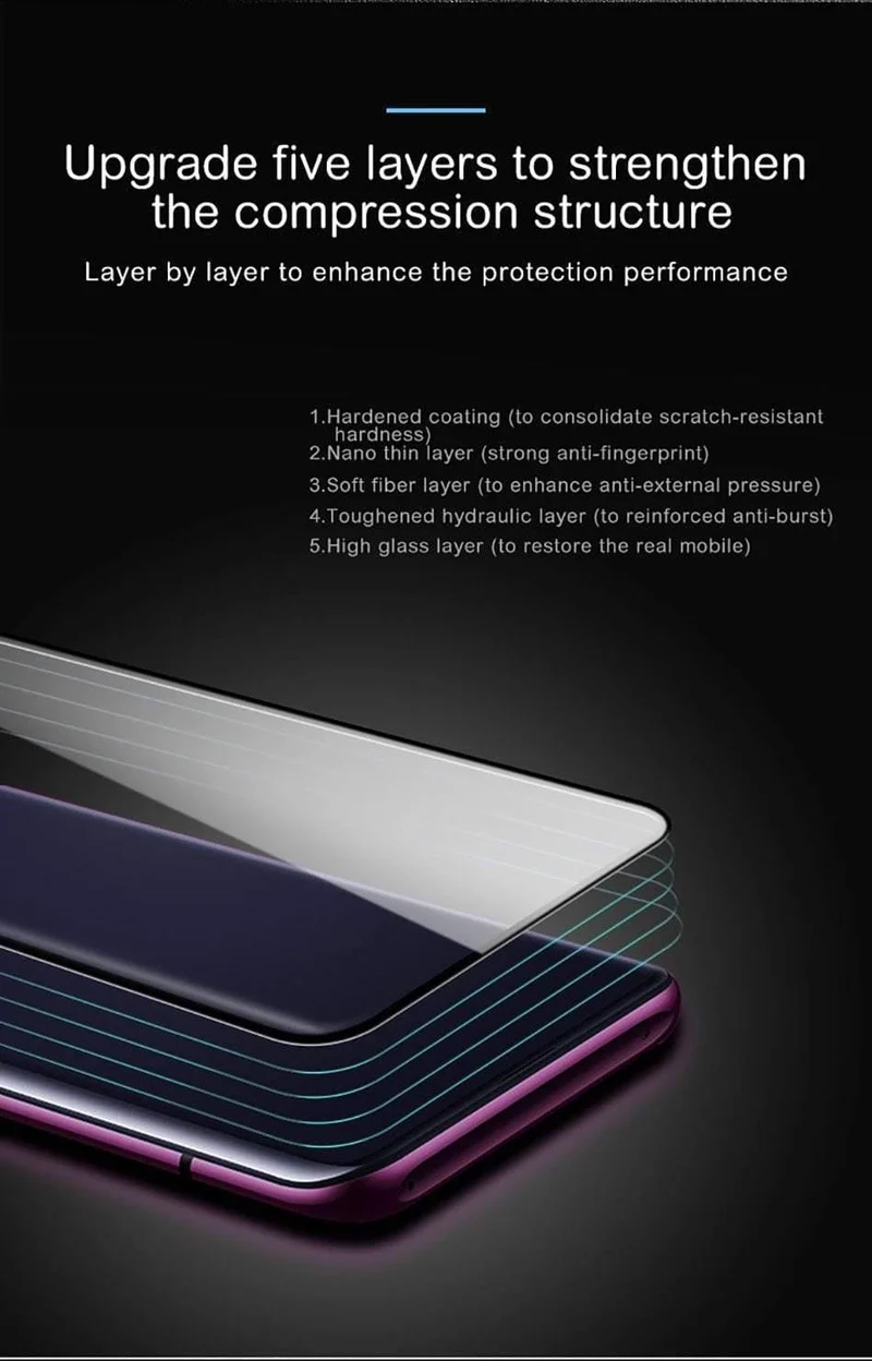 Baseus 0.3 MM Displayschutz aus gehärtetem Glas für OPPO Find X, gebogene Kante, vollständige Abdeckung, gehärteter Schutzglasfilm für Find X