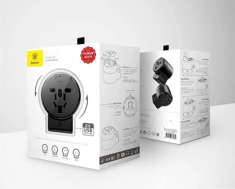 Universal-USB-Ladegerät für iPhone X Samsung 2.4A Dual USB Reise-Wandladegerät Adapter EU US UK AU Mops Handy-Ladegerät