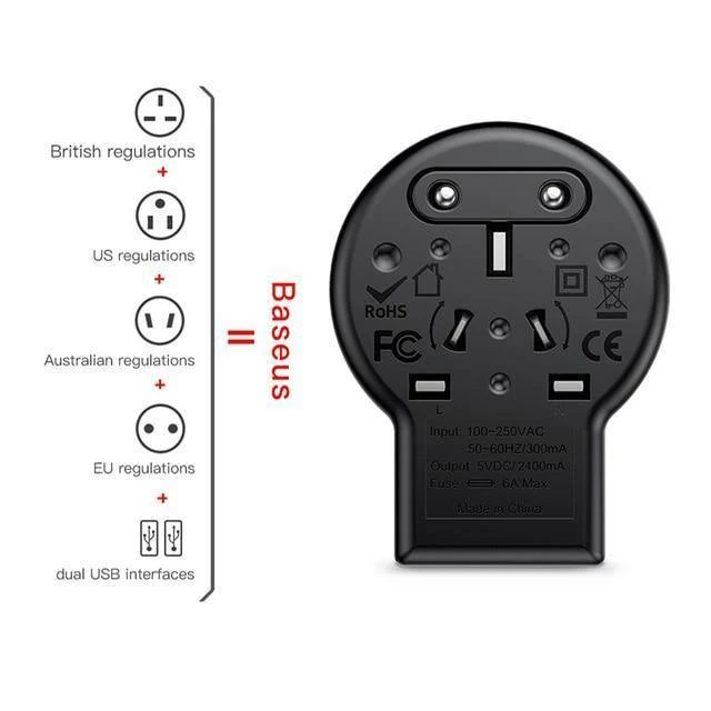 Universal-USB-Ladegerät für iPhone X Samsung 2.4A Dual USB Reise-Wandladegerät Adapter EU US UK AU Mops Handy-Ladegerät