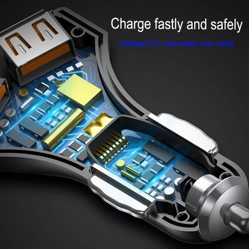 Quick Charge 3.0 Dual-USB-Port-Autoladegerät 5V3A QC3.0 Turbo-Schnelllade-USB-Ladegerät für iPhone Samsung Xiaomi-Telefon