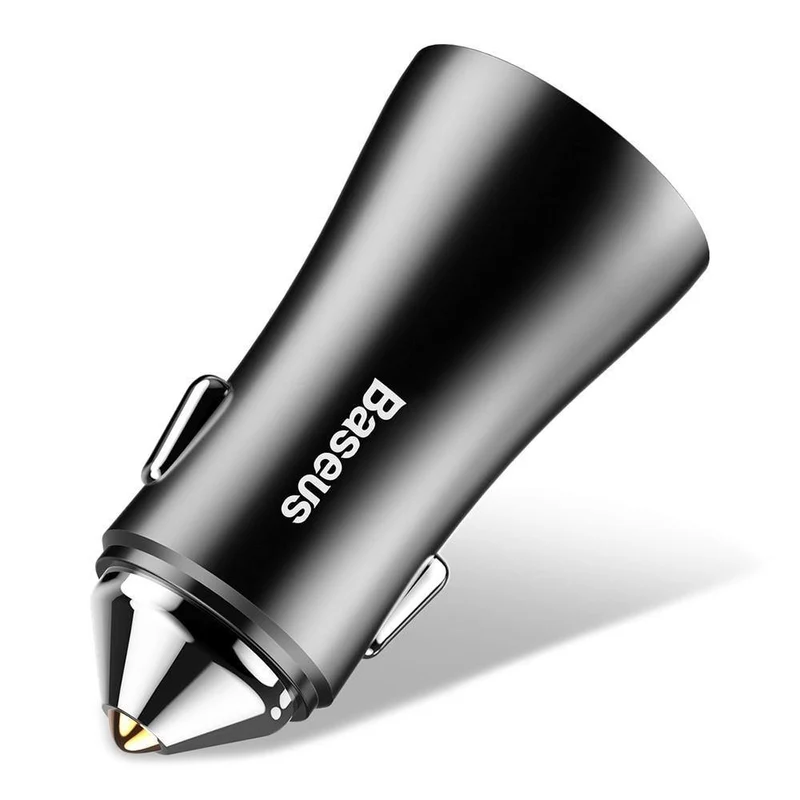 USB-Autoladegerät für iPhone Samsung Xiaomi 2.4A Dual USB-Schnellladeadapter Mini-Metall-USB-Autoladegerät für Mobiltelefone