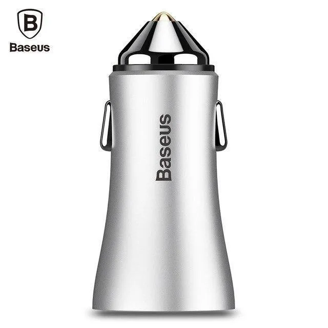 USB-Autoladegerät für iPhone Samsung Xiaomi 2.4A Dual USB-Schnellladeadapter Mini-Metall-USB-Autoladegerät für Mobiltelefone