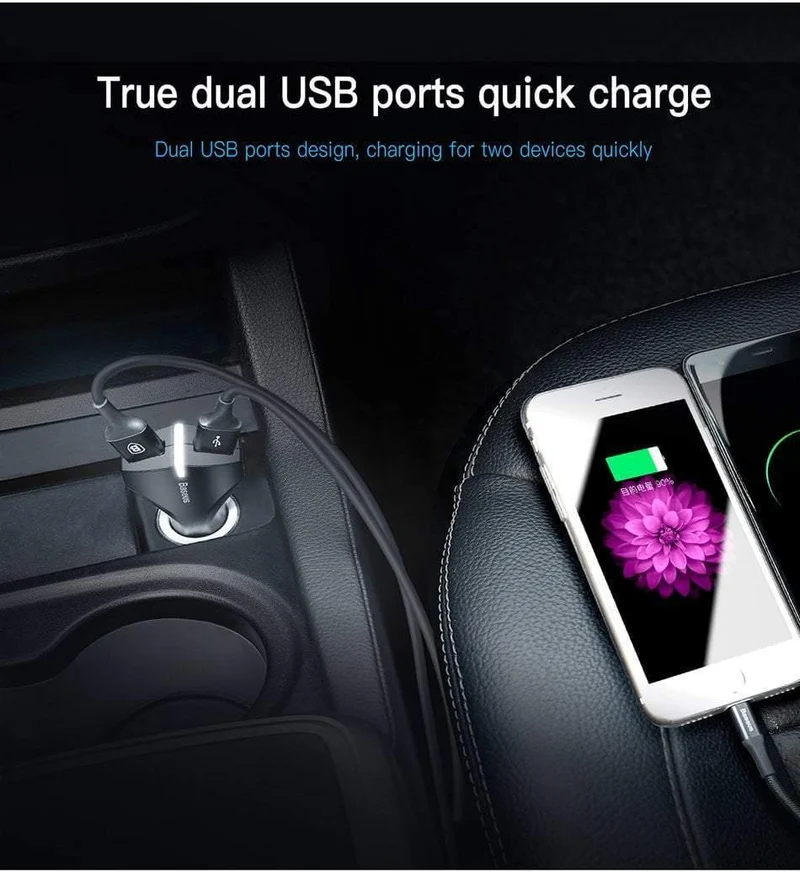 Schnellladung 3.0 Dual USB Autoladegerät 5V3A Turbo Schnellladung Handy Ladegerät für iPhone Xiaomi Autoadapter