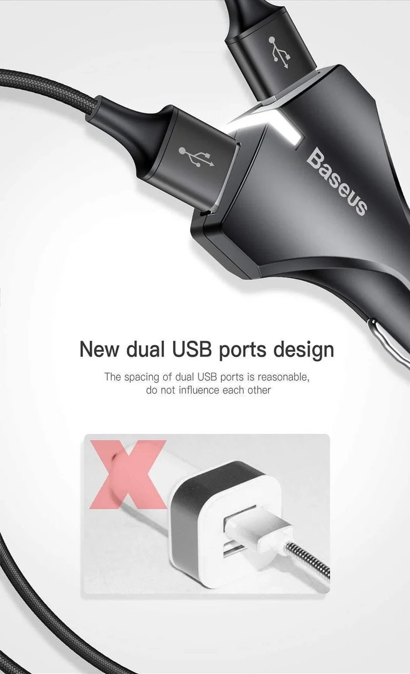 Schnellladung 3.0 Dual USB Autoladegerät 5V3A Turbo Schnellladung Handy Ladegerät für iPhone Xiaomi Autoadapter