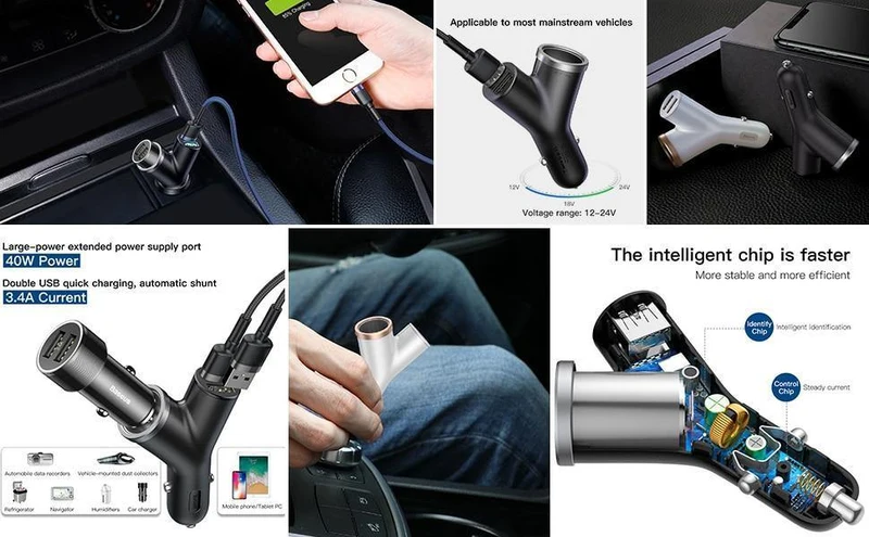 USB Auto Ladegerät Für iPhone Samsung Xiaomi mi 3.4 A Schnelle Lade Auto Telefon Ladegerät Adapter Handy Ladegerät