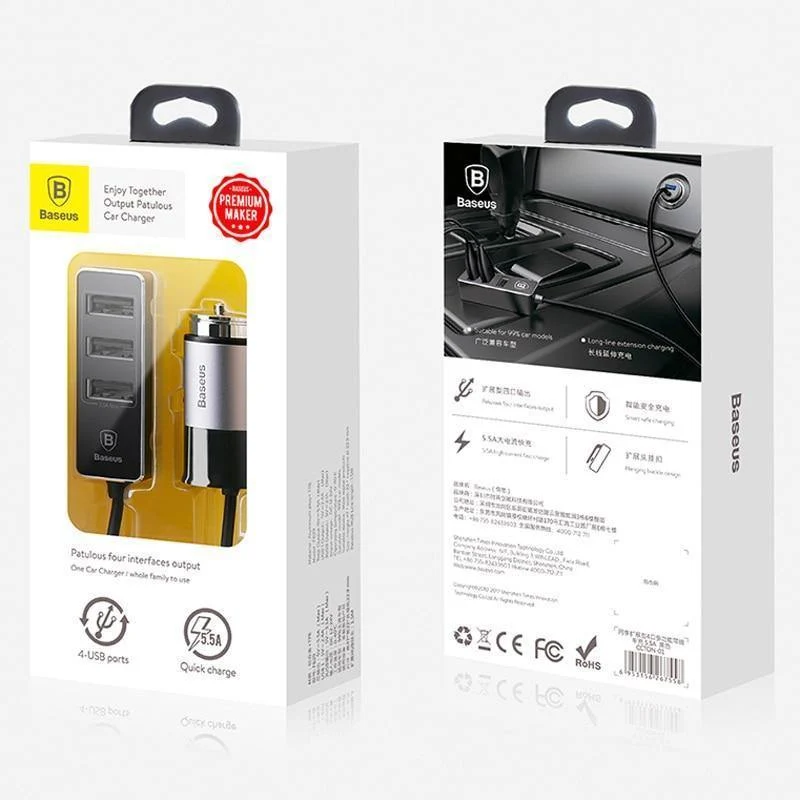 5.5 A 4 Ports USB Autoladegerät Mehrere Expander Autoladegerät Adapter Schnelllade Handyladegerät für iPhone x Samsung