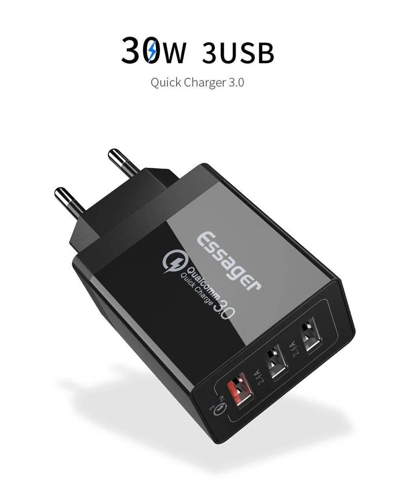 Schnellladung 3.0 3 USB Ladegerät 30W QC 3.0 Schnellladung USB Ladegerät für iPhone Samsung Xiaomi Handy Ladegerät