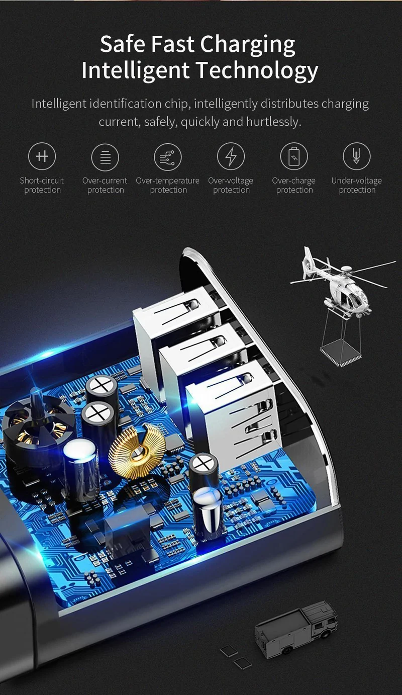 Schnellladung 3.0 3 USB Ladegerät 30W QC 3.0 Schnellladung USB Ladegerät für iPhone Samsung Xiaomi Handy Ladegerät