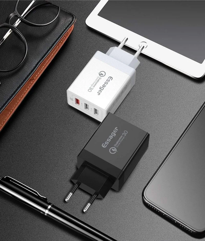 Schnellladung 3.0 3 USB Ladegerät 30W QC 3.0 Schnellladung USB Ladegerät für iPhone Samsung Xiaomi Handy Ladegerät