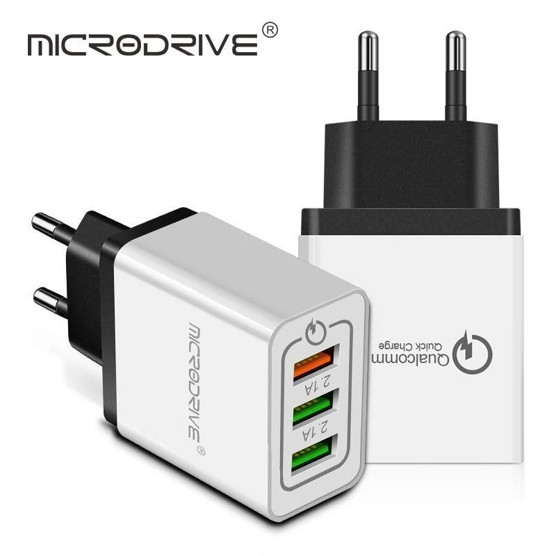 Schnellladung QC 3.0 Smart Charger 3 USB-Anschluss Handy-Flash-Adapter EU-Stecker US-Stecker Reise 18W Tragbares Ladegerät