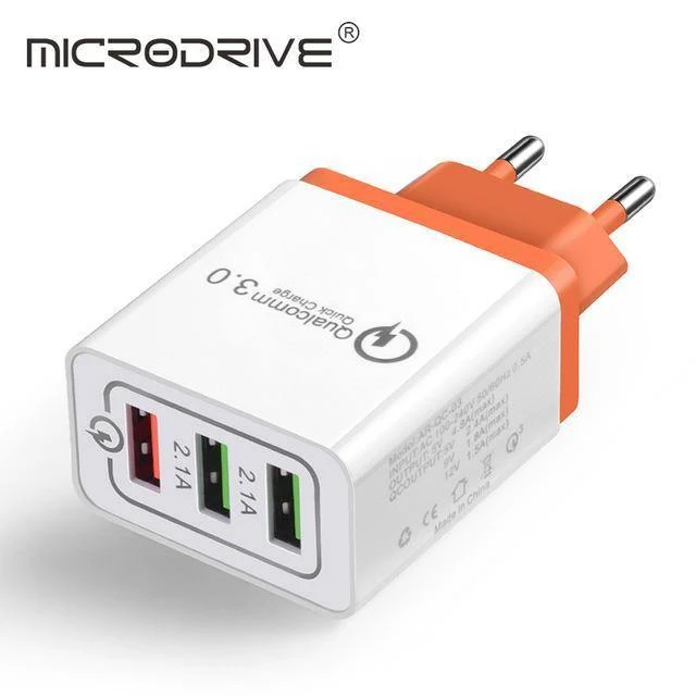 Schnellladung QC 3.0 Smart Charger 3 USB-Anschluss Handy-Flash-Adapter EU-Stecker US-Stecker Reise 18W Tragbares Ladegerät