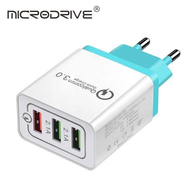 Schnellladung QC 3.0 Smart Charger 3 USB-Anschluss Handy-Flash-Adapter EU-Stecker US-Stecker Reise 18W Tragbares Ladegerät