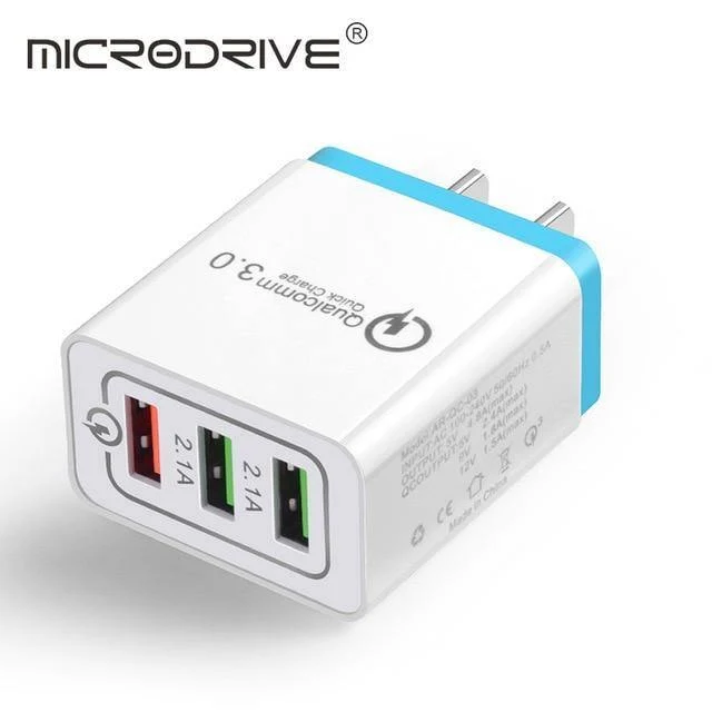 Schnellladung QC 3.0 Smart Charger 3 USB-Anschluss Handy-Flash-Adapter EU-Stecker US-Stecker Reise 18W Tragbares Ladegerät