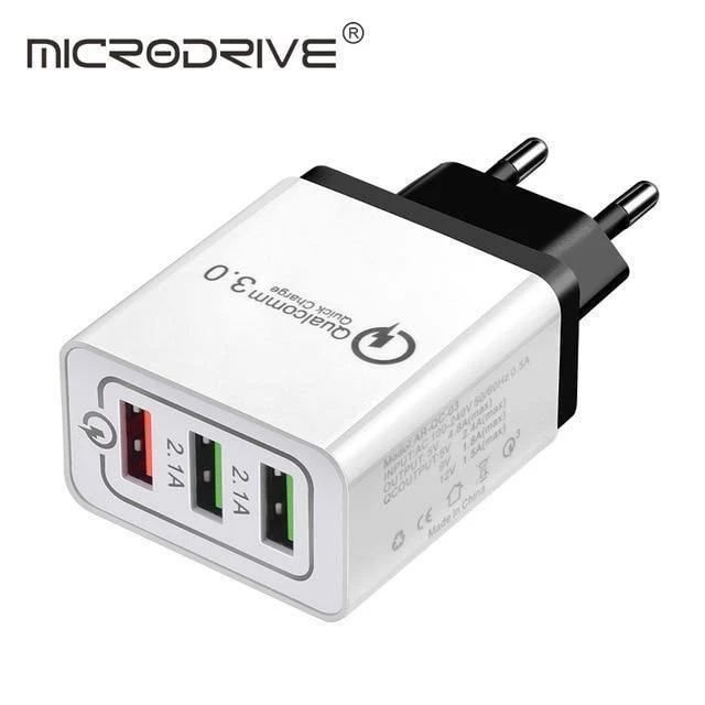 Schnellladung QC 3.0 Smart Charger 3 USB-Anschluss Handy-Flash-Adapter EU-Stecker US-Stecker Reise 18W Tragbares Ladegerät