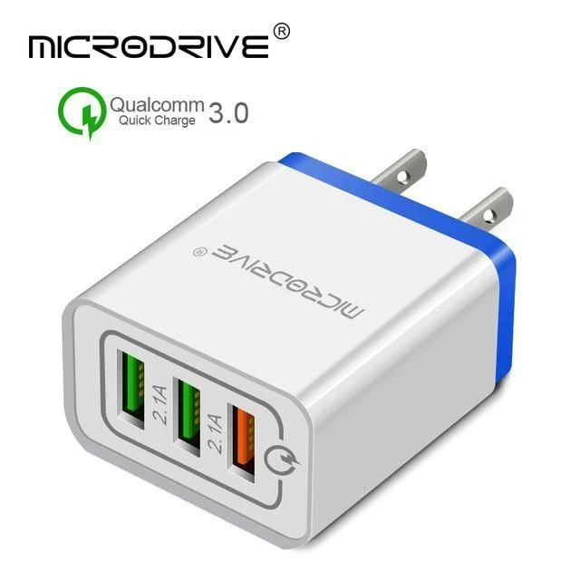 Schnellladung QC 3.0 Smart Charger 3 USB-Anschluss Handy-Flash-Adapter EU-Stecker US-Stecker Reise 18W Tragbares Ladegerät