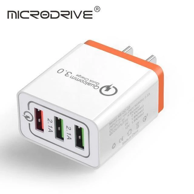 Schnellladung QC 3.0 Smart Charger 3 USB-Anschluss Handy-Flash-Adapter EU-Stecker US-Stecker Reise 18W Tragbares Ladegerät