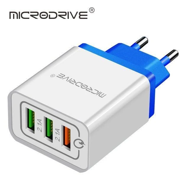 Schnellladung QC 3.0 Smart Charger 3 USB-Anschluss Handy-Flash-Adapter EU-Stecker US-Stecker Reise 18W Tragbares Ladegerät