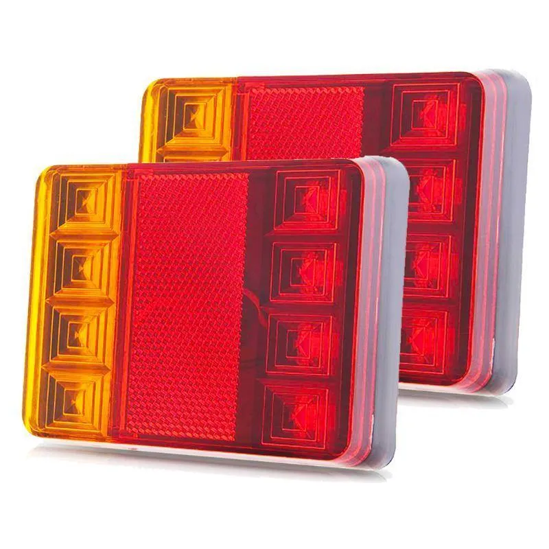 Wasserdichtes 8-LED-Auto-Rücklicht, Rückleuchten, Paar, Bootsanhänger, 12 V, Heckteile für Anhänger, LKW, Autobeleuchtung, wasserdicht, IP65