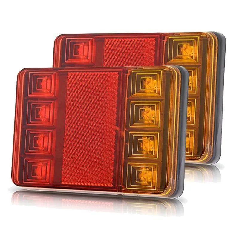 Wasserdichtes 8-LED-Auto-Rücklicht, Rückleuchten, Paar, Bootsanhänger, 12 V, Heckteile für Anhänger, LKW, Autobeleuchtung, wasserdicht, IP65