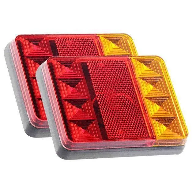 Wasserdichtes 8-LED-Auto-Rücklicht, Rückleuchten, Paar, Bootsanhänger, 12 V, Heckteile für Anhänger, LKW, Autobeleuchtung, wasserdicht, IP65