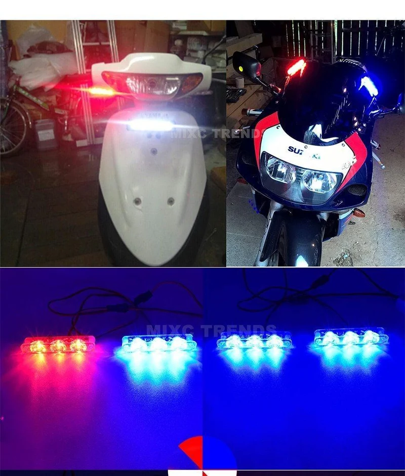 2Pcs 3 LED Blitzlicht 6W Polizei blinkt Warnung LED Bremslicht Lampe DC 12V Auto LKW Motorrad Bremse hinten Stop Led Lichter