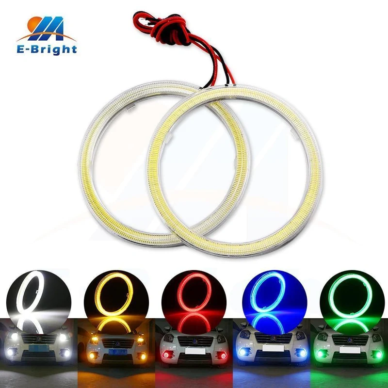 1 paar COB 60mm 80mm 120mm 12V DC Mit Abdeckung Halo Ringe 70mm 90mm 100mm 110mm Engel Angelic Eyes LED Auto Lichter Auto