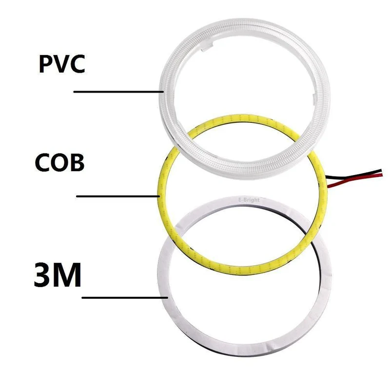 1 paar COB 60mm 80mm 120mm 12V DC Mit Abdeckung Halo Ringe 70mm 90mm 100mm 110mm Engel Angelic Eyes LED Auto Lichter Auto