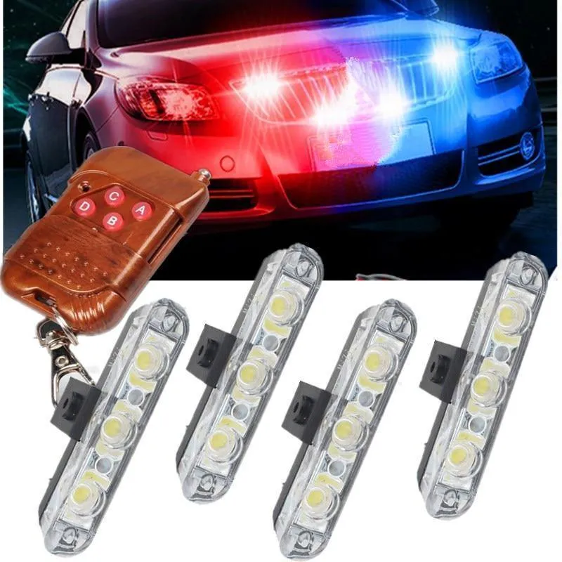 Drahtlose Fernbedienung 4x3/led Krankenwagen Polizei licht DC 12V Strobe Warn licht für Auto Lkw Notfall Licht blinkende Feuerwehr Lichter