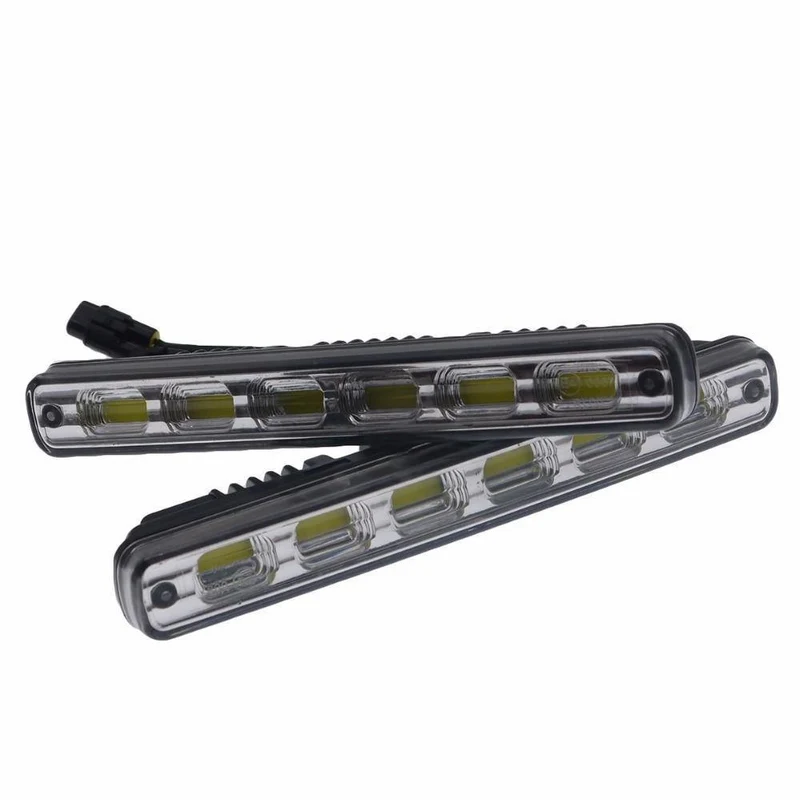 2pcs Weiß Universal DC 12V / 24V COB LED Tagfahrlicht Super Car DRL Lampe Montagehalterung Fahrzeuge 12W E4