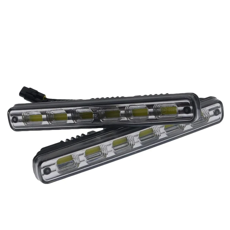 2pcs Weiß Universal DC 12V / 24V COB LED Tagfahrlicht Super Car DRL Lampe Montagehalterung Fahrzeuge 12W E4