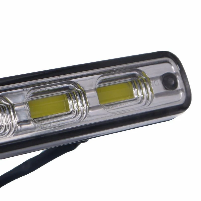 2pcs Weiß Universal DC 12V / 24V COB LED Tagfahrlicht Super Car DRL Lampe Montagehalterung Fahrzeuge 12W E4