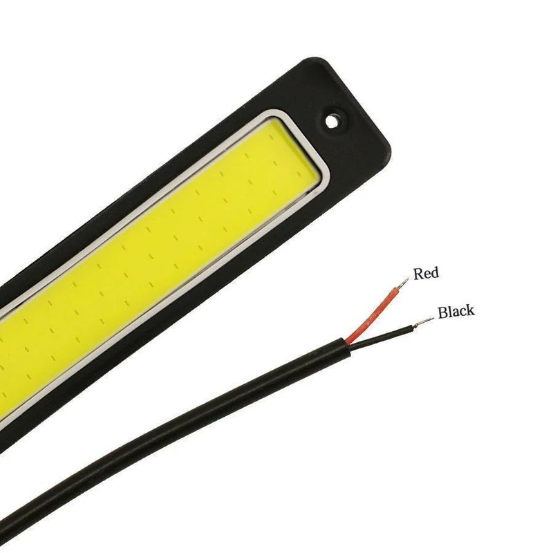 DRL Tagfahrlicht Nebelscheinwerfer 2Stk. Superhelles flexibles wasserdichtes COB Geradeausfahrlicht Weiß 190x35mm