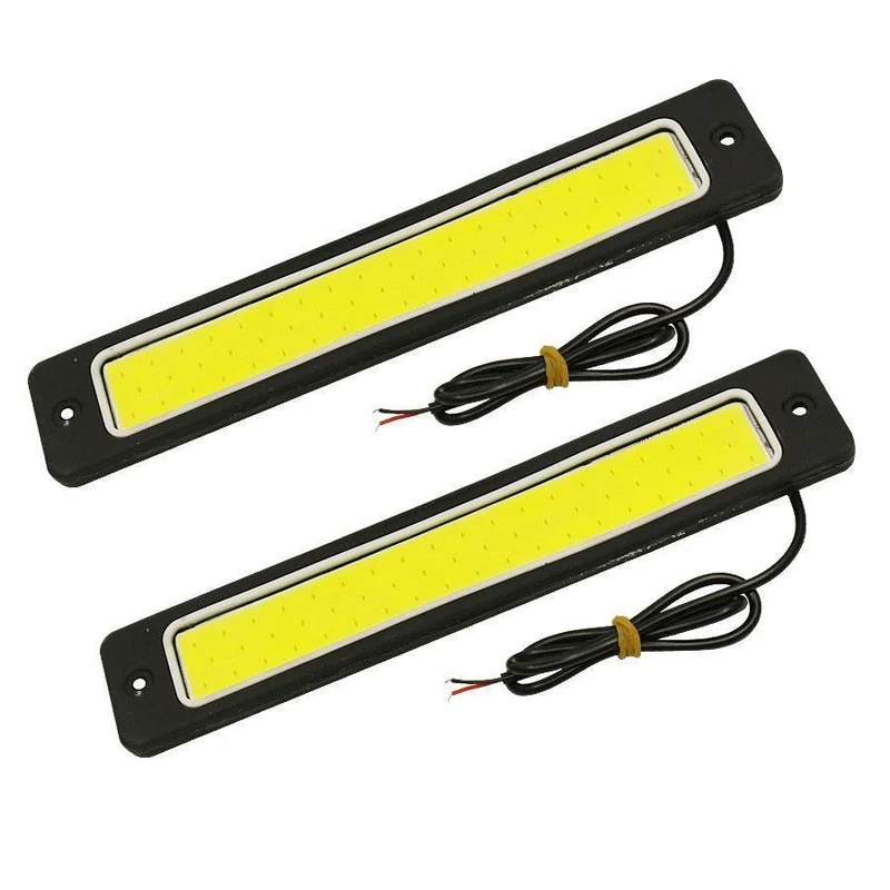 DRL Tagfahrlicht Nebelscheinwerfer 2Stk. Superhelles flexibles wasserdichtes COB Geradeausfahrlicht Weiß 190x35mm