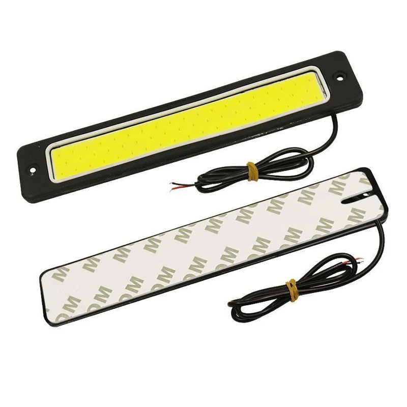 DRL Tagfahrlicht Nebelscheinwerfer 2Stk. Superhelles flexibles wasserdichtes COB Geradeausfahrlicht Weiß 190x35mm