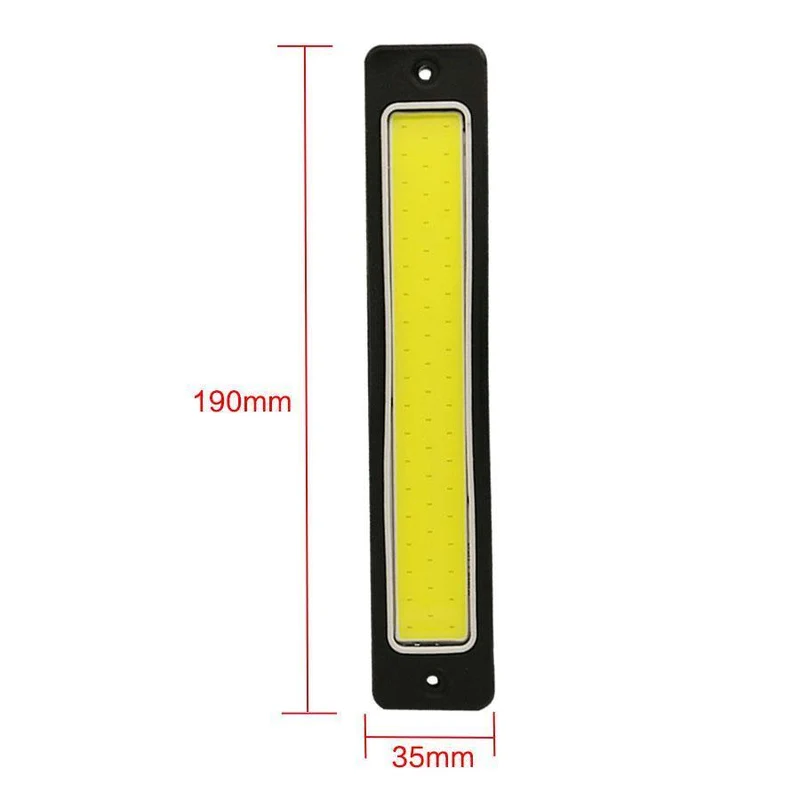 DRL Tagfahrlicht Nebelscheinwerfer 2Stk. Superhelles flexibles wasserdichtes COB Geradeausfahrlicht Weiß 190x35mm