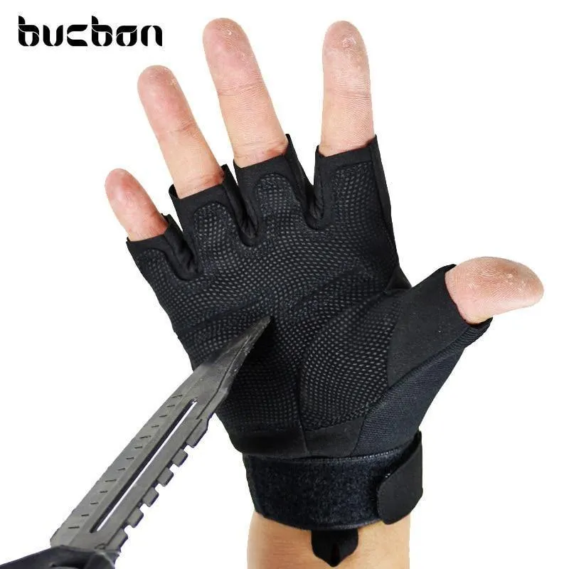Black Hawk Military Tactical Gloves Herren Fighting Combat Half Finger Anti-Rutsch-Handschuhe M / L / XL