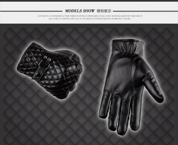 Winter Herren Lederhandschuhe Neue Marke Touchscreen Handschuhe Mode Warme Schwarze Handschuhe