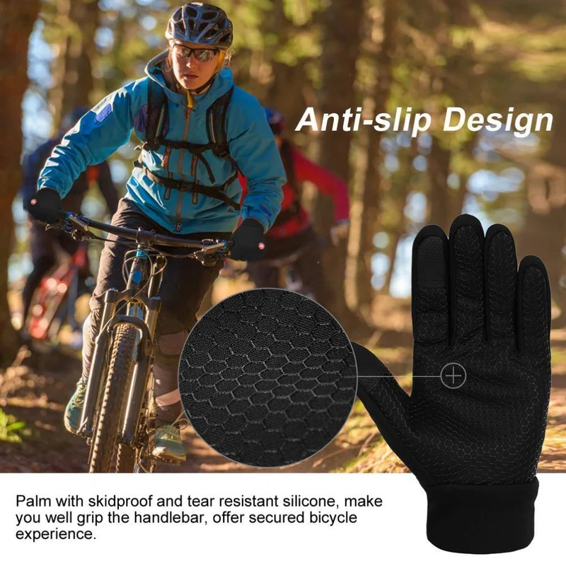 Winterhandschuhe für Herren und Damen, warm, winddicht, Outdoor-Handschuhe, dicke warme Fäustlinge, Touchscreen-Handschuhe, Unisex, Anti-Rutsch-Design
