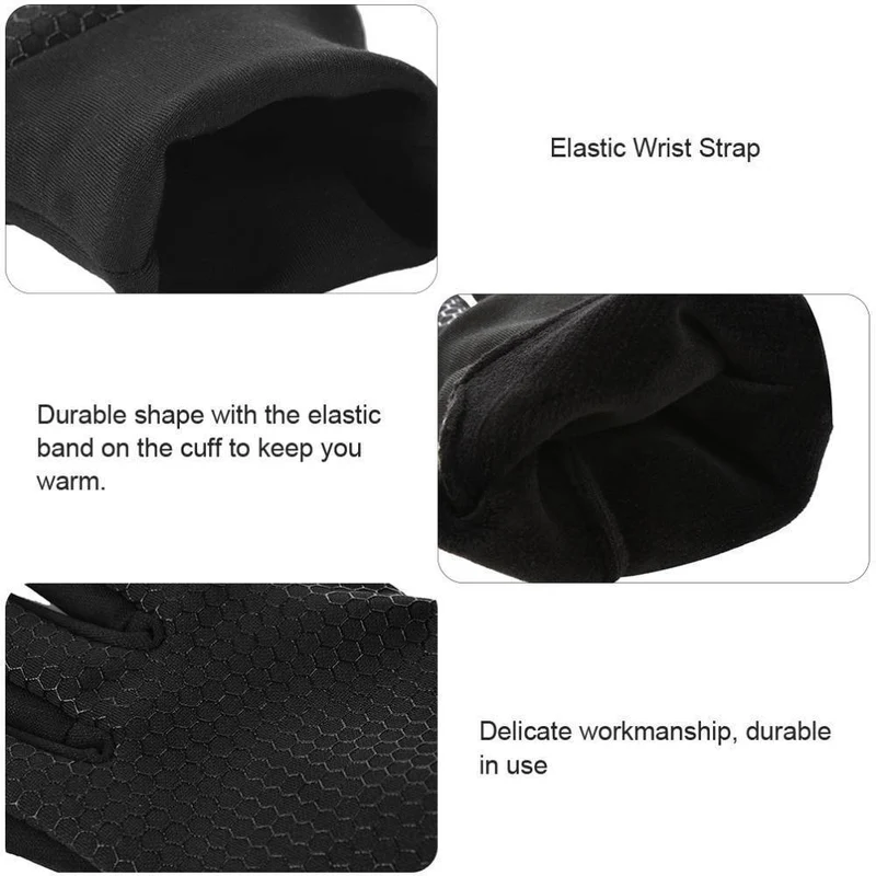 Winterhandschuhe für Herren und Damen, warm, winddicht, Outdoor-Handschuhe, dicke warme Fäustlinge, Touchscreen-Handschuhe, Unisex, Anti-Rutsch-Design