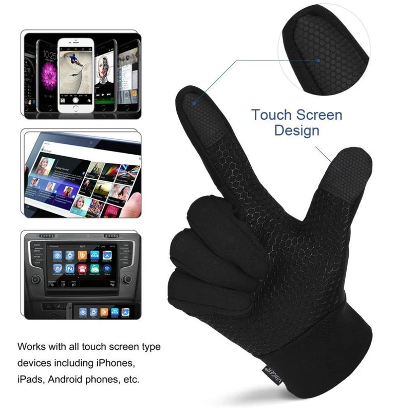 Winterhandschuhe für Herren und Damen, warm, winddicht, Outdoor-Handschuhe, dicke warme Fäustlinge, Touchscreen-Handschuhe, Unisex, Anti-Rutsch-Design