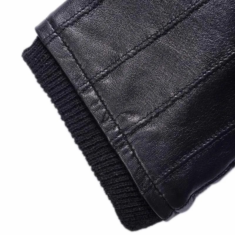 Winter Warme Handschuhe Echtes Schaffell Leder Handschuhe Männlichen Touchscreen Handschuhe Fäustlinge Winter Handschuhe Männlichen