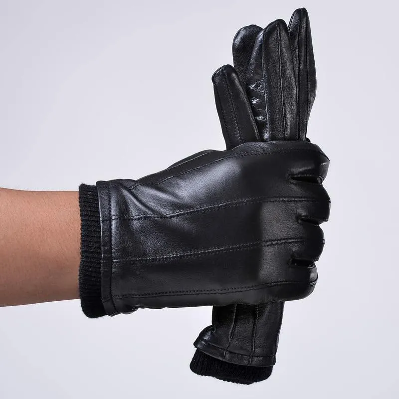 Winter Warme Handschuhe Echtes Schaffell Leder Handschuhe Männlichen Touchscreen Handschuhe Fäustlinge Winter Handschuhe Männlichen