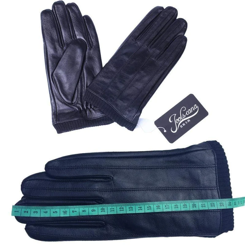 Lederhandschuhe für Herren, Wintermode-Handschuhe aus italienischem importiertem Schaffell, können Touchscreen-elastisches Handgelenk spielen