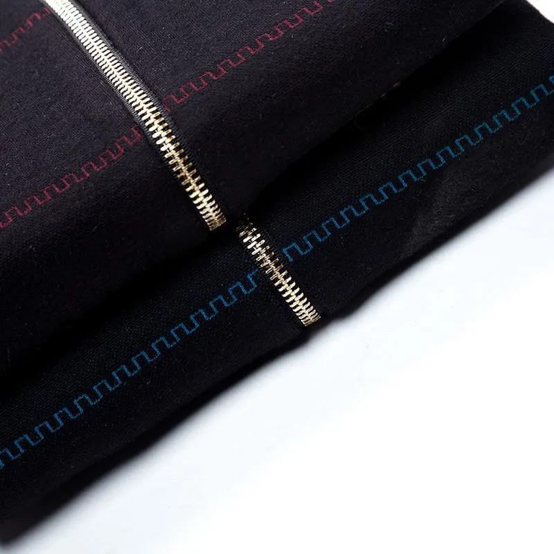 Jacke Männer Casual Stehkragen Herren Mantel Taschen Reißverschluss Kontrastfarbe Herren Jacken und Mäntel