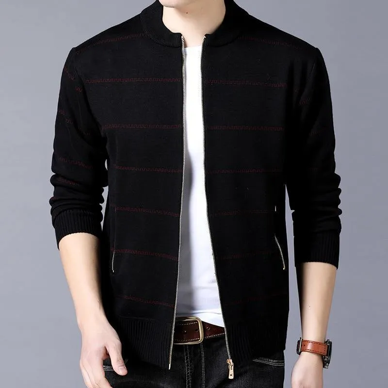 Jacke Männer Casual Stehkragen Herren Mantel Taschen Reißverschluss Kontrastfarbe Herren Jacken und Mäntel