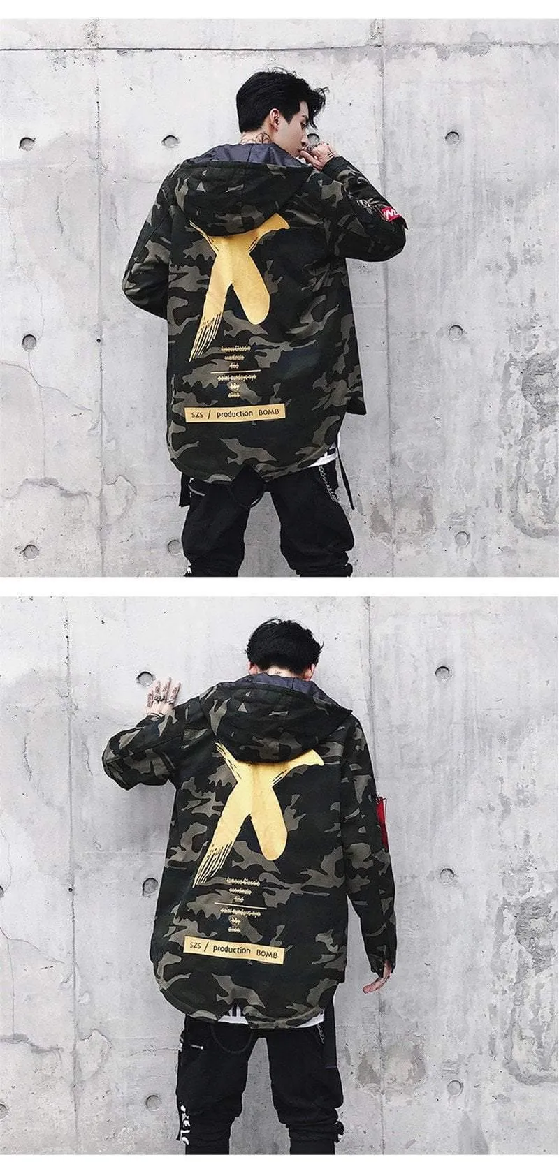 Patchwork Camouflage Männer Bomber Jacke Mantel Herbst Pilot Flug Biker Jacke Männer